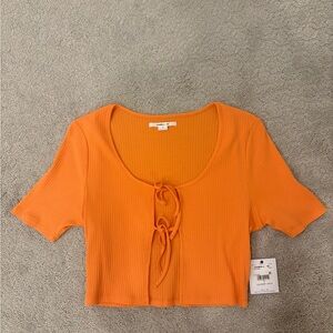 O’NEILL Bright Orange Ribbed Crop Top